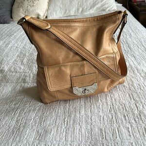 Makowsky Tan Leather Shoulder Bag
